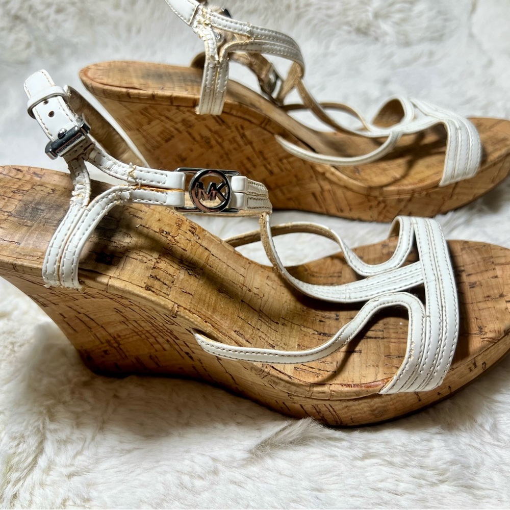 Michael Kors White Wedge Sandals - Picture 7 of 7
